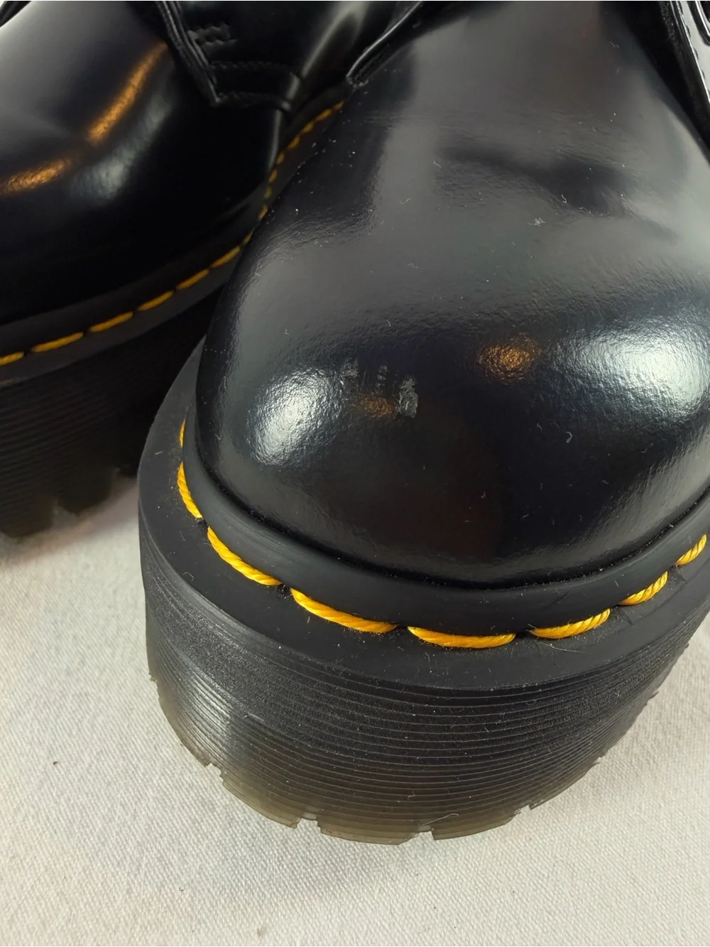 Dr. Martens Holly Women's Leather Platform Shoes in Black Size 9